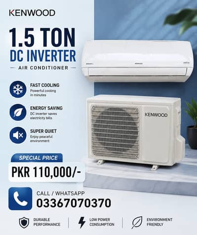 Kenwood 1.5 ton AC Dc inverter (0336/7070/370)GEnuine Year warranty UK
