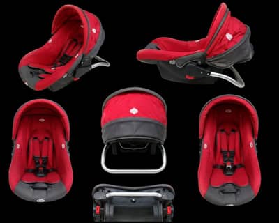 Red baby cot