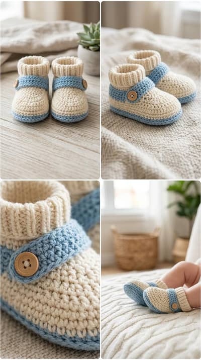 Baby shoes made with Crochet