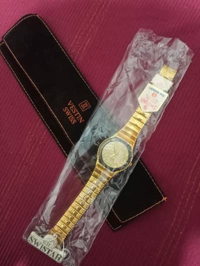 Swistar 22 Karat Gold Electroplated Men's Watch.