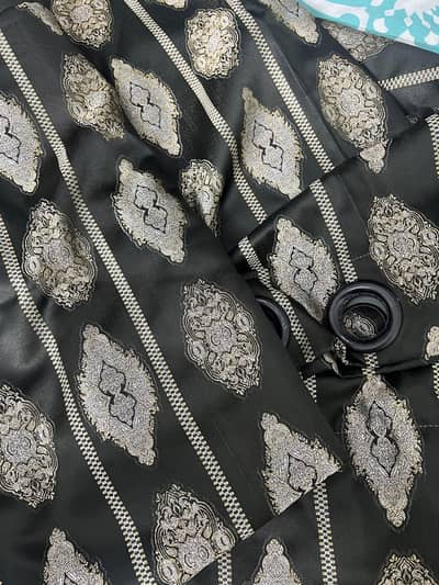 black curtains