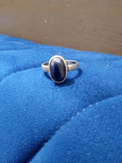 Men Ring blue sapphire stone