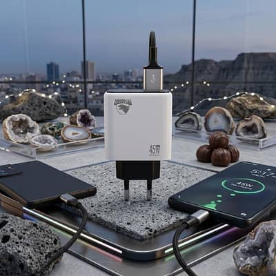 45W Fast Charger USB-C + USB-A PD/PPS QC3.0 Dual Port EU Plug (New)
