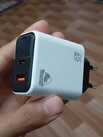45W Fast Charger USB-C + USB-A PD/PPS QC3.0 Dual Port EU Plug (New)