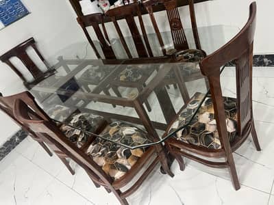 Pure Wood (Taali) Dining Table 8 Chairs.
