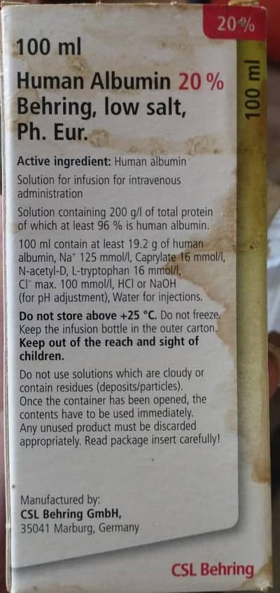 Human Albumin 100ml 03 Injection for Sale