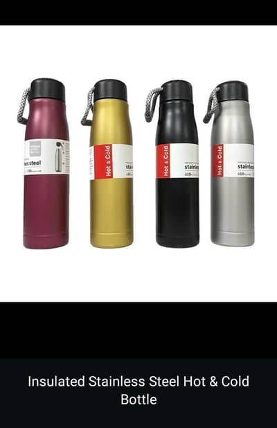 Insulated stainless steel hot and cold Bottle 4 colors