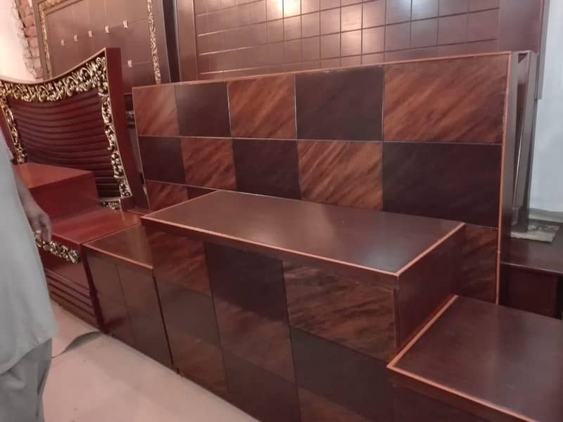 King Bed/wooden bed set/bed side tables/bed dressing table/almari 6