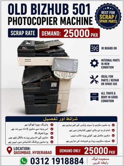 Bizhub 501 scrape Rate