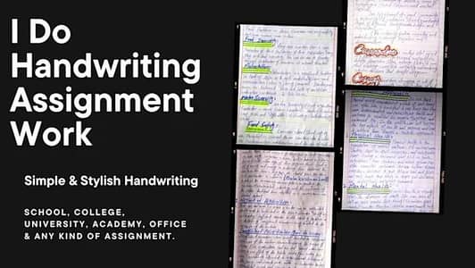 handwriting assignment work& thesis work