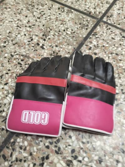 Sialkot Custom Made GOLD Keeping Gloves (Used only 2-3 overs) 10/10