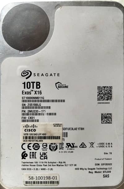 Sas Seagate Exos X16 10TB Enterprise SAS Hard Drive