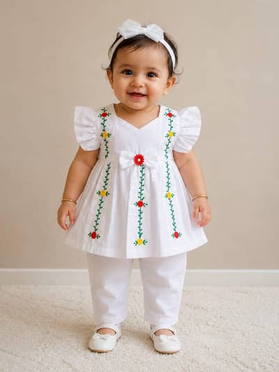 Soft Cotton Hand Embroidered Suit