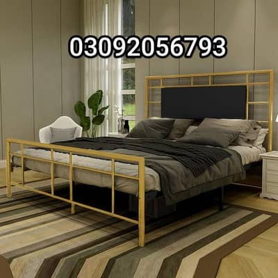 Double Bed//king size double bed//Iron Bed Set//03092056793