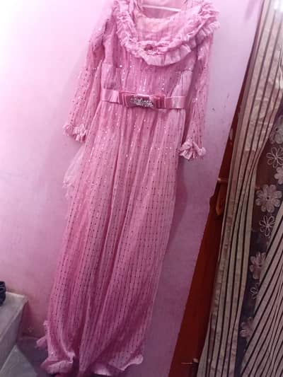 Moonlight babypink shimmer net maxi for sale