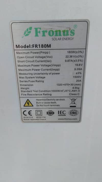 Fronus Solar Panel/ Solar Plate