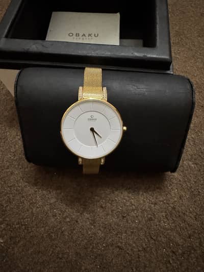 Original Obaku Denmark V158LEGIMG Golden Watch – Excellent Condition
