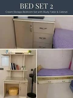 Cream Storage Bedroom Set