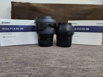 Sigma 16mm 1.4 & Sigma 30mm 1.4 with boxes.
