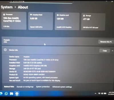 Lenovo Thinkpad Corei7 13th Generation 8Gb Ram