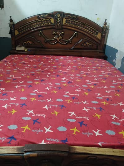 Bed with cupboards