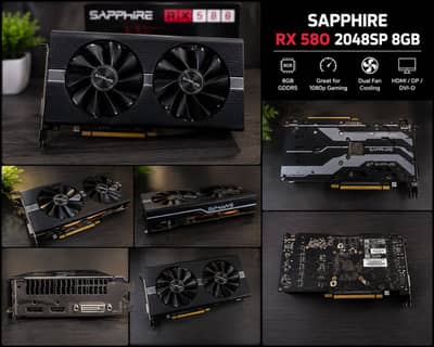 Sapphire RX 580 2048SP 8GB | 100% Working | Heaven & FurMark Tested