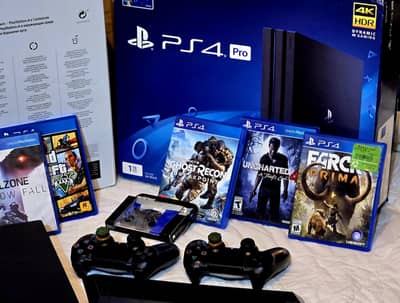 PS4 Pro Gaming Console For sale With 5 Games
