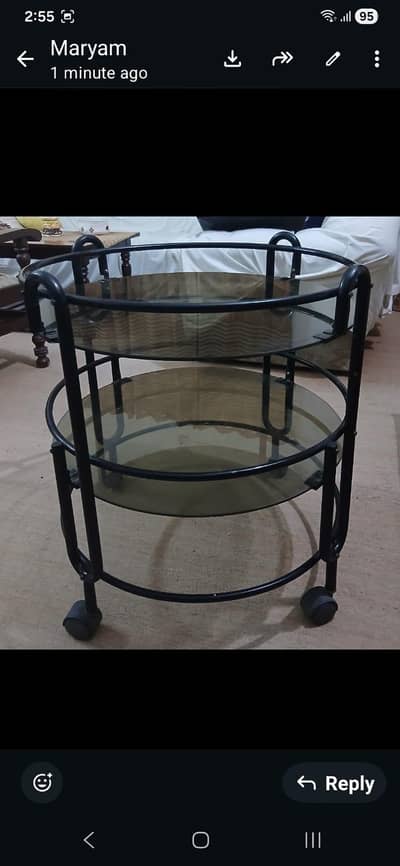 Black shade Tea Trolly