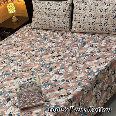 100% Pure Cotton Bedsheet * *3 Piece Set*