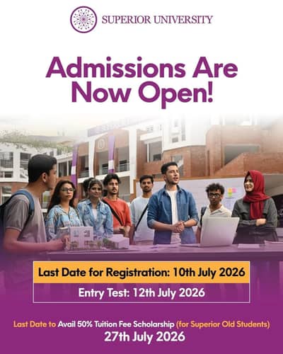 Superior University Admissions Open 2026 – Apply Now