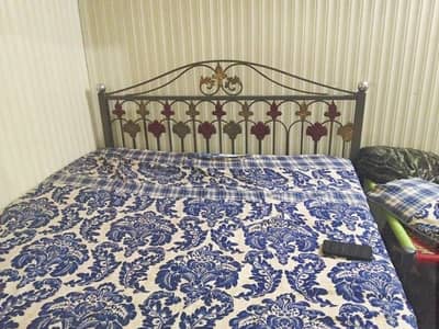 Iron Solid Double Bed with 6 inches Mattress