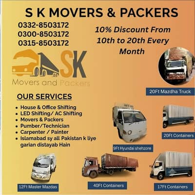 Packers & Movers/House Shifting/Loading / unloading /Office Shifting