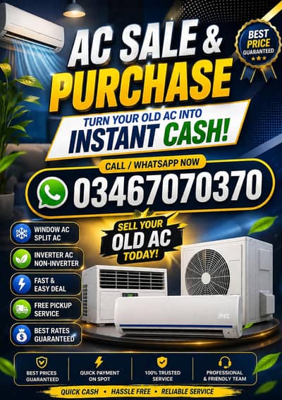 ac sale & purchase / haier ac/scrap ac / window ac / inverter ac buyer