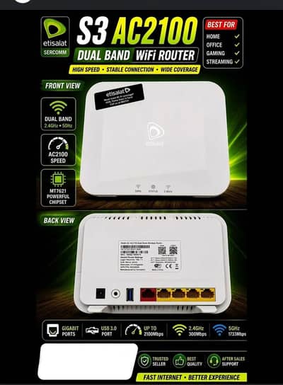 Etisalat s3 Ac2100 gigabit router for sale