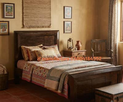 single bed Bed Set, Wooden Bed, , Double Bed, King Size Bed, Side Tabl