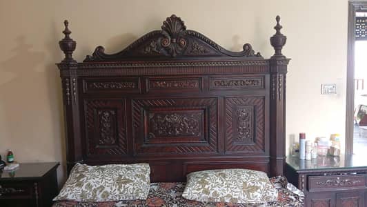 Bed with side table for sale