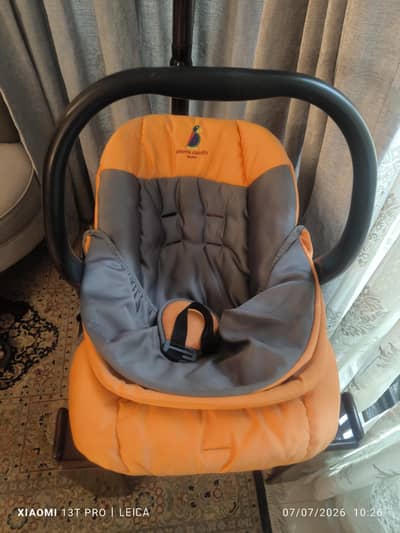 Pierre Cardin Baby Car Seat & Carry Cot – Orange & Grey