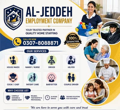 Maid / Cook/Baby Care /Patient Care /Nurse / Kitchen Helper/Driver