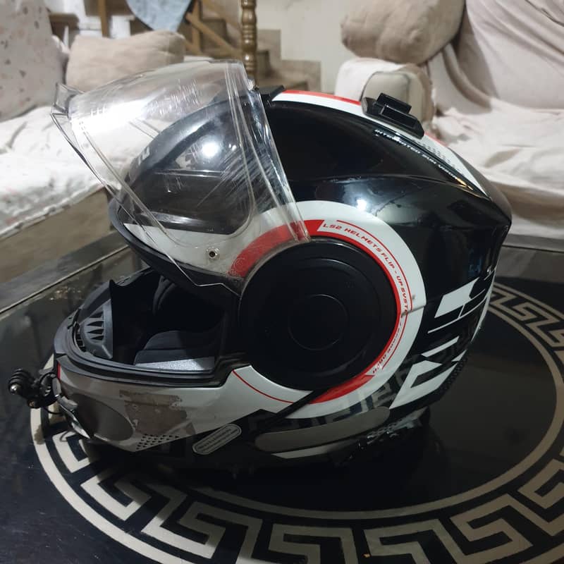 LS2 Helmet with intercom and boya mic 2