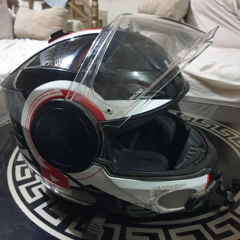 LS2 Helmet with intercom and boya mic 3
