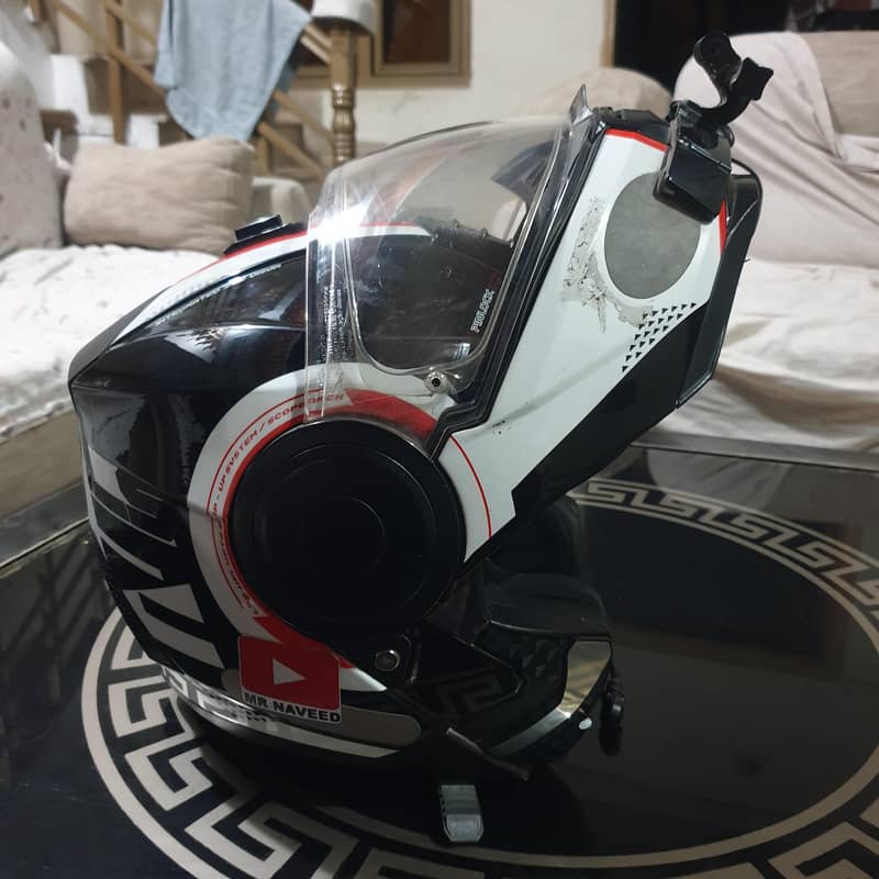 LS2 Helmet with intercom and boya mic 5