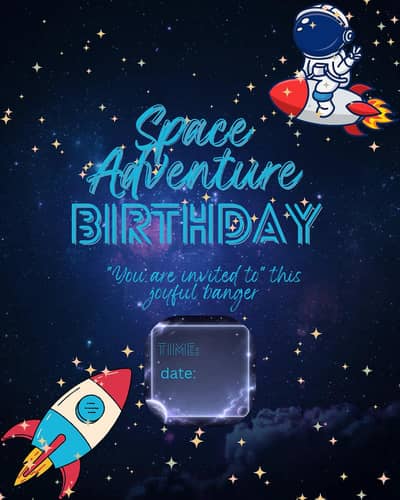 Custom space birthday poster