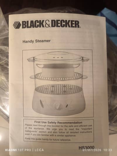Brand New Black+Decker 2-Tier Food Steamer