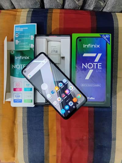 Infinix Note 7 4/128 brand new condition 10/10 original sealsd set