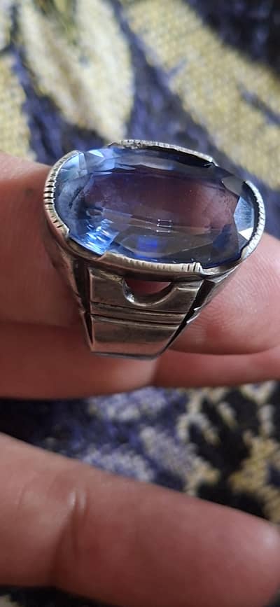 blue sapphire, marks neelam, beautiful ring, chandi se bani hai