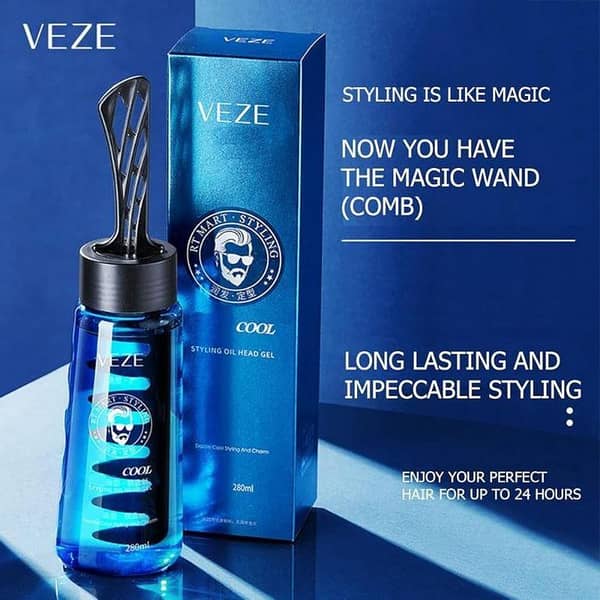 Cool Hair Styling Oil Head Gel Charming Stylish Look Moisture Hair Long Lasting Not Sticky 280ml / 9.47fl. oz