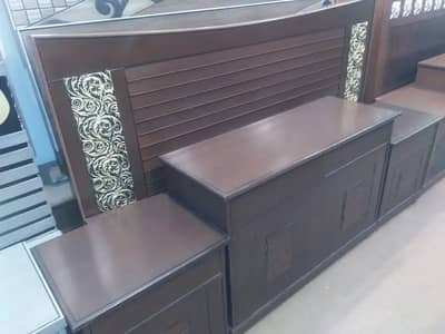 King Bed/wooden bed set/bed side tables/bed dressing table/almari