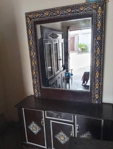 Bed+Istri stand + table + almirah+ mirror 03044799687