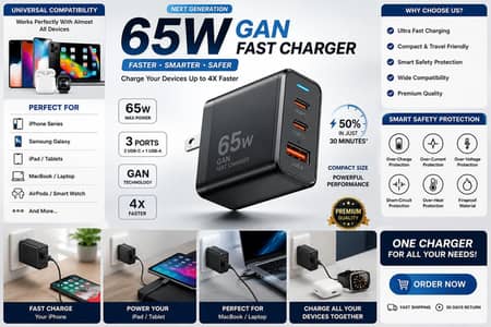25W Fast Charging Adapter | USB-C Charger | Brand New