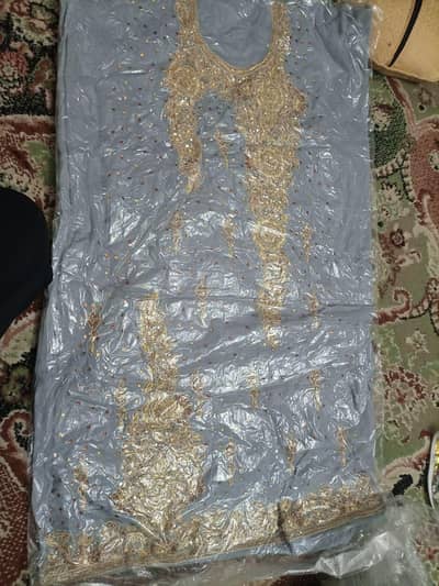 Unstitched embroidered suit